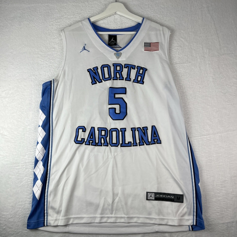 North Carolina Tar Heels Basketball Jersey Kids Medium White #5 Michael Jordan